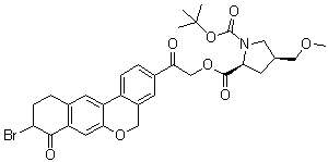 CAS # 1378391-42-4, (2S,4S)-4-(Methoxymethyl)-1,2-pyrrolidinedicarboxylic acid 2-[2-(9-bromo-8,9,10,11-tetrahydro-8-oxo-5H-benzo[d]naphtho[2,3-b]pyran-3-yl)-2-oxoethyl] 1-(1,1-dimethylethyl) ester