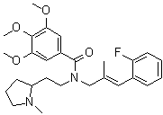 structure of CAS# 1378524-41-4, N-[(2E)-3-(2-氟苯基)-2-甲基-2-丙烯-1-基]-3,4,5-三甲氧基-N-[2-(1-甲基-2-吡咯烷基)乙基]苯甲酰胺