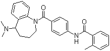 CAS 登录号：137975-06-5, 莫扎伐普坦, 5-(二甲基氨基)-1-[4-(2-甲基苯甲酰胺基)苯甲酰]-2,3,4,5-四氢-1H-苯并氮杂卓