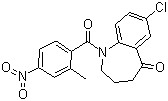 structure of CAS# 137982-91-3, 7-氯-1,2,3,4-四氢-1-(2-甲基-4-硝基苯甲酰基)-5H-1-苯并氮杂卓-5-酮