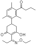 CAS # 138164-12-2, Butroxydim, 2-[1-(Ethoxyimino)propyl]-3-hydroxy-5-[2,4,6-trimethyl-3-(1-oxobutyl)phenyl]-2-cyclohexen-1-one, Fenoxydim