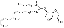 structure of CAS# 1394371-71-1, (3R,3aR,6R,6aR)-6-[[6-chloro-5-(4-phenylphenyl)-1H-imidazo[4,5-b]pyridin-2-yl]oxy]-2,3,3a,5,6,6a-hexahydrofuro[3,2-b]furan-3-ol