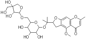 CAS # 139446-82-5, (S)-2-[1-[(6-O-D-Apio-beta-D-furanosyl-beta-D-glucopyranosyl)oxy]-1-methylethyl]-2,3-dihydro-4-methoxy-7-methyl-5H-furo[3,2-g][1]benzopyran-5-one