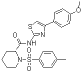 structure of CAS# 1401242-74-7, (2R)-N-[4-(4-甲氧基苯基)-2-噻唑基]-1-[(4-甲基苯基)磺酰基]-2-哌啶甲酰胺