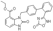 CAS # 1403474-76-9, 3-[[2'-(2,5-Dihydro-5-oxo-1,2,4-oxadiazol-3-yl)[1,1'-biphenyl]-4-yl]methyl]-2,3-dihydro-2-oxo-1H-benzimidazole-4-carboxylic acid ethyl ester