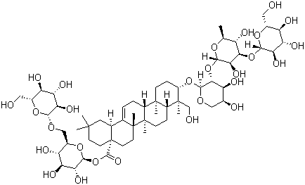 structure of CAS# 140360-29-8, 灰毡毛忍冬皂苷甲