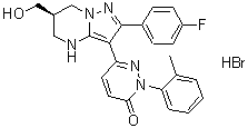 CAS 登录号：1404189-10-1, 6-[(6R)-2-(4-氟苯基)-4,5,6,7-四氢-6-(羟基甲基)吡唑并[1,5-a]嘧啶-3-基]-2-(2-甲基苯基)-3(2H)-哒嗪酮氢溴酸盐