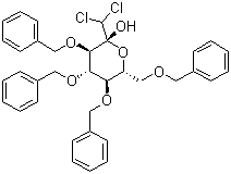 structure of CAS# 140658-50-0, 2,3,4,6-Tetra-O-benzyl-1-C-dichloromethyl-D-glucopyranose