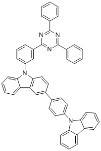 structure of CAS# 1407183-70-3, 3-(4-(9H-Carbazol-9-yl)phenyl)-9-(3-(4,6-diphenyl-1,3,5-triazin-2-yl)phenyl)-9H-carbazole