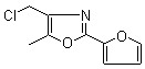 structure of CAS# 141399-54-4, 4-氯甲基-2-(2-呋喃基)-5-甲基恶唑