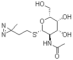 structure of CAS# 141411-40-7, 2-(3-甲基-3H-双吖丙啶-3-基)乙基 2-(乙酰氨基)-2-脱氧-1-硫代-beta-D-吡喃半乳糖苷