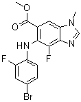 CAS # 1415559-93-1, 5-[(4-Bromo-2-fluorophenyl)amino]-4-fluoro-1-methyl-1H-benzimidazole-6-carboxylic acid methyl ester