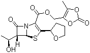 CAS 登录号：141702-36-5, 法罗培南酯, (5R,6S)-6-[1(R)-羟基乙基]-2-[2(R)-四氢呋喃基]-2-培南-3-甲酸 5-甲基-2-氧代-1,3-二氧杂环戊烯-4-基甲酯