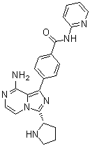 structure of CAS# 1420478-90-5, 4-[8-氨基-3-(2S)-2-吡咯烷基咪唑并[1,5-a]吡嗪-1-基]-N-2-吡啶基苯甲酰胺