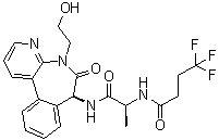 structure of CAS# 1421438-81-4, N-[(1S)-2-[[(7S)-6,7-Dihydro-5-(2-hydroxyethyl)-6-oxo-5H-pyrido[3,2-a][3]benzazepin-7-yl]amino]-1-methyl-2-oxoethyl]-4,4,4-trifluorobutanamide