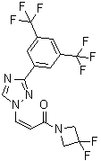structure of CAS# 1421919-75-6, (2Z)-3-[3-[3,5-双(三氟甲基)苯基]-1H-1,2,4-三唑-1-基]-1-(3,3-二氟-1-氮杂环丁基)-2-丙烯-1-酮