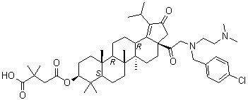 CAS # 1422355-65-4, (3beta)-3-(3-Carboxy-3-methyl-1-oxobutoxy)-17-[2-[[(4-chlorophenyl)methyl][2-(dimethylamino)ethyl]amino]acetyl]-28-norlup-18-en-21-one