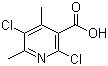 structure of CAS# 142266-66-8, 2,5-Dichloro-4,6-dimethyl-3-pyridinecarboxylic acid