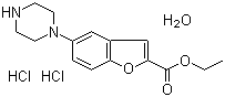 structure of CAS# 1422956-31-7, 5-(1-哌嗪基)-2-苯并呋喃甲酸乙酯二盐酸盐水合物