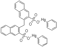 CAS # 14235-86-0, Hydrargaphen, Conotrane, Diphenylmercuridinaphthylmethanedisulfonate, Fibrotan, Hydrargaphen, PMF, Penotrane, Phenylmercuric fixtan, Septotan, Versotrane