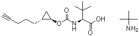 structure of CAS# 1425038-21-6, (S)-3,3-二甲基-2-((((1R,2R)-2-(戊-4-炔-1-基)环丙氧基)羰基)氨基)丁酸叔丁胺盐