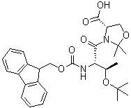 structure of CAS# 1425938-63-1, (4S)-3-[(2S,3R)-3-(叔丁氧基)-2-[[芴甲氧羰基]氨基]-1-氧代丁基]-2,2-二甲基-4-恶唑烷羧酸