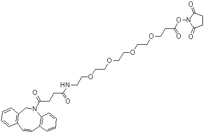 structure of CAS# 1427004-19-0, 2,5-二氧代-1-吡咯烷基 20-(11,12-二去氢二苯并[b,f]氮杂环辛四烯-5(6H)-基)-17,20-二氧代-4,7,10,13-四氧杂-16-氮杂二十烷酸酯