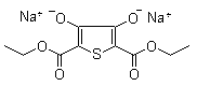 structure of CAS# 14282-56-5, 3,4-Dihydroxy-2,5-thiophenedicarboxylic acid 2,5-diethyl ester sodium salt