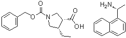 CAS 登录号：1428243-25-7, (3R,4S)-4-乙基-1,3-吡咯烷二甲酸 1-(苯基甲基)酯与(alphaR)-alpha-甲基-1-萘甲胺的化合物