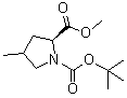 structure of CAS# 1430106-55-0, (2S)-4-Methyl-1,2-pyrrolidinedicarboxylic acid 1-(1,1-dimethylethyl) 2-methyl ester