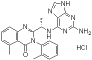 CAS 登录号：1431697-78-7, 2-[(1S)-1-[(2-氨基-9H-嘌呤-6-基)氨基]乙基]-5-甲基-3-(2-甲基苯基)-4(3H)-喹唑啉酮盐酸盐