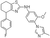 CAS # 1431697-84-5, 4-(4-Fluorophenyl)-4,5,6,7-tetrahydro-N-[3-methoxy-4-(4-methyl-1H-imidazol-1-yl)phenyl]-2-benzothiazolamine, gamma-secretase modulator 3