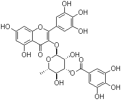 structure of CAS# 143202-36-2, 杨梅黄酮 3-O-(3''-吡喃鼠李糖苷)