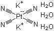 structure of CAS# 14323-36-5, Potassium tetracyanoplatinate(II) trihydrate