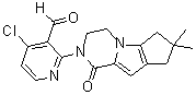 structure of CAS# 1434050-55-1, 4-氯-2-(4,4-二甲基-9-氧代-1,10-二氮杂三环[6.4.0.0(2,6)]十二碳-2(6),7-二烯-10-基)吡啶-3-甲醛