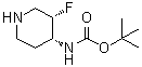 structure of CAS# 1434126-99-4, N-[(3S,4R)-3-氟-4-哌啶基]氨基甲酸叔丁酯
