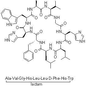 CAS 登录号：143578-65-8, 环(L-丙氨酰-L-缬氨酰甘氨酰-L-组氨酰-L-亮氨酰-L-亮氨酰-D-苯丙氨酰-L-组氨酰-L-色氨酰)