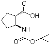structure of CAS# 143679-80-5, (1S,2S)-2-[(tert-Butoxycarbonyl)amino]cyclopentanecarboxylic acid