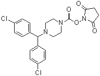 structure of CAS# 1438416-21-7, 2,5-二氧代吡咯烷-1-基 4-[二(4-氯苯基)甲基]哌嗪-1-羧酸酯
