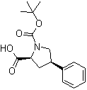 structure of CAS# 144069-70-5, 顺式-4-苯基-1,2-吡咯烷二羧酸 1-叔丁酯