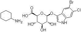 structure of CAS# 144110-43-0, 5-Bromo-6-chloro-3-indolyl-D-glucuronide cyclohexylammonium salt
