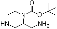 structure of CAS# 1441161-43-8, 2-(Aminomethyl)-1-piperazinecarboxylic acid 1,1-dimethylethyl ester