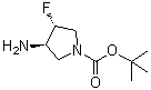 structure of CAS# 1441392-27-3, (3R,4R)-3-Amino-4-fluoro-1-pyrrolidinecarboxylic acid 1,1-dimethylethyl ester