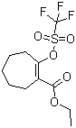 structure of CAS# 144242-09-1, 2-[[(Trifluoromethyl)sulfonyl]oxy]-1-cycloheptene-1-carboxylic acid ethyl ester