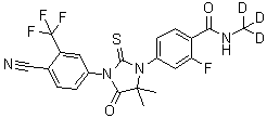 CAS # 1443331-82-5, 4-[3-[4-Cyano-3-(trifluoromethyl)phenyl]-5,5-dimethyl-4-oxo-2-thioxo-1-imidazolidinyl]-2-fluoro-N-(methyl-d<sub>3</sub>)benzamide