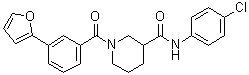 structure of CAS# 1443437-74-8, N-(4-氯苯基)-1-[3-(2-呋喃基)苯甲酰基]-3-哌啶甲酰胺