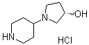 CAS # 1443624-07-4, (3S)-1-(4-<Piperidinyl)-3-pyrrolidinol hydrochloride (1:1)