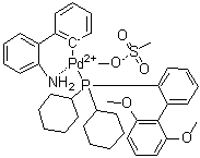 structure of CAS# 1445085-82-4, [2'-(Amino)[1,1'-biphenyl]-2-yl][dicyclohexyl(2',6'-dimethoxy[1,1'-biphenyl]-2-yl)phosphine](methanesulfonato)palladium