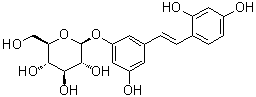 structure of CAS# 144525-40-6, 氧基白藜芦醇 3-O-葡糖苷