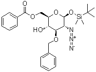 CAS # 1447801-82-2, 2-Azido-2-deoxy-1-O-[(1,1-dimethylethyl)dimethylsilyl]-3-O-(phenylmethyl)-beta-D-glucopyranose 6-benzoate